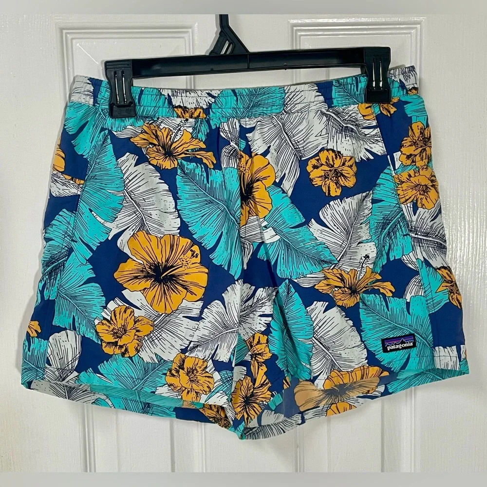 Patagonia Shorts Women's Size Small Nylon Floral Elastic Waist Gorpcore Outdoors - Picture 2 of 13